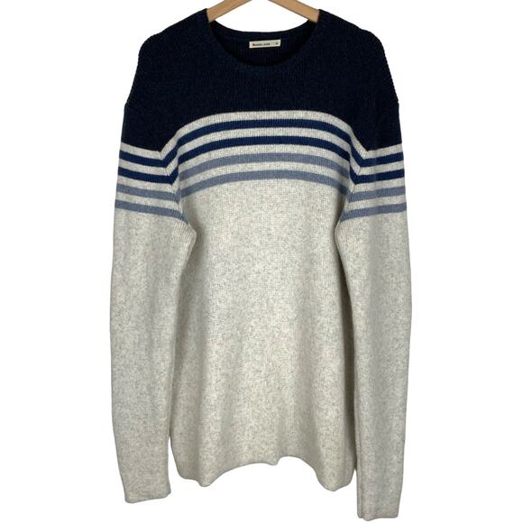 Marine Layer Other - Marine Layer Men's Mars Crewneck Wool Blend Sweater Grey/Blue Stripe Size XL